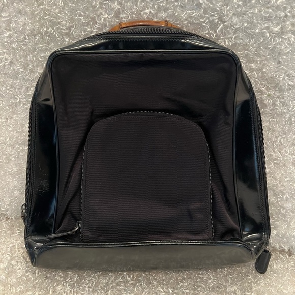 Gucci Bamboo Nylon/Patent Black Backpack Bag. - Picture 1 of 12